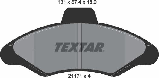 Textar 2117105 - Комплект спирачно феродо, дискови спирачки vvparts.bg