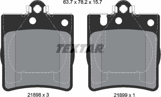 Textar 2189801 - Комплект спирачно феродо, дискови спирачки vvparts.bg