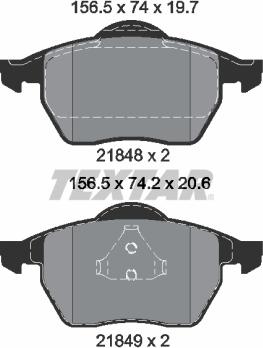 Textar 2184802 - Комплект спирачно феродо, дискови спирачки vvparts.bg