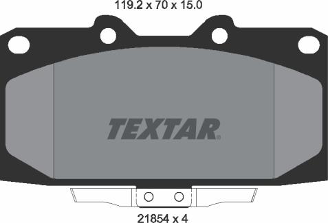 Textar 2185401 - Комплект спирачно феродо, дискови спирачки vvparts.bg
