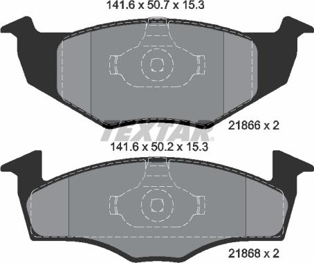 Textar 2186601 - Комплект спирачно феродо, дискови спирачки vvparts.bg