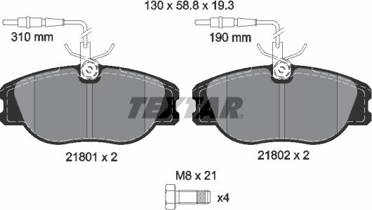 Textar 89003600 - Спирачен комплект, дискови спирачки vvparts.bg