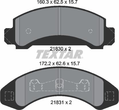 Textar 2183001 - Комплект спирачно феродо, дискови спирачки vvparts.bg