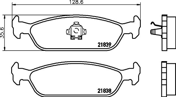 Textar 2183801 - Комплект спирачно феродо, дискови спирачки vvparts.bg