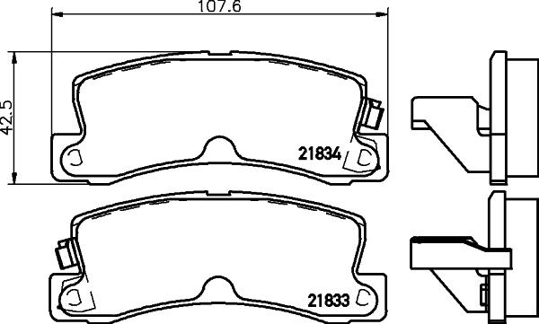 Textar 2183304 - Комплект спирачно феродо, дискови спирачки vvparts.bg