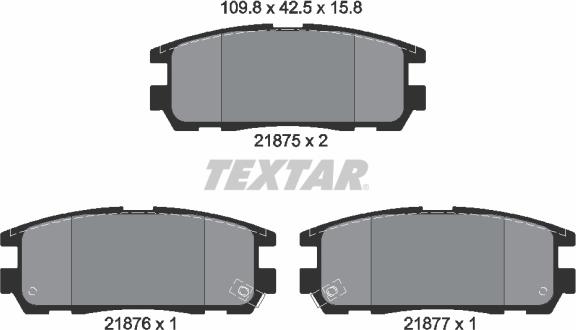 Textar 2187501 - Комплект спирачно феродо, дискови спирачки vvparts.bg