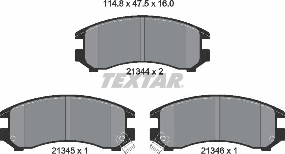 Textar 2134401 - Комплект спирачно феродо, дискови спирачки vvparts.bg