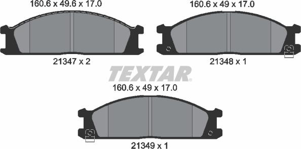 Textar 2134702 - Комплект спирачно феродо, дискови спирачки vvparts.bg