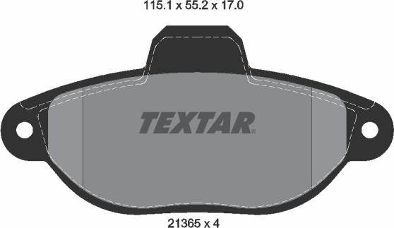 Textar 2136502 - Комплект спирачно феродо, дискови спирачки vvparts.bg