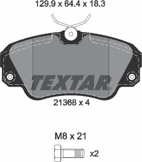 Textar 2136801 - Комплект спирачно феродо, дискови спирачки vvparts.bg