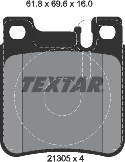 Textar 2130503 - Комплект спирачно феродо, дискови спирачки vvparts.bg