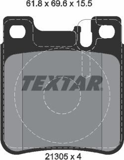 Textar 2130581 - Комплект спирачно феродо, дискови спирачки vvparts.bg