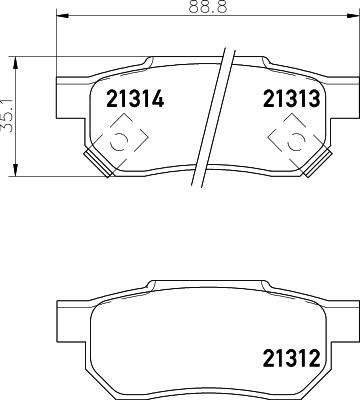 Textar 2131203 - Комплект спирачно феродо, дискови спирачки vvparts.bg