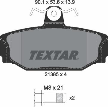 Textar 2138501 - Комплект спирачно феродо, дискови спирачки vvparts.bg