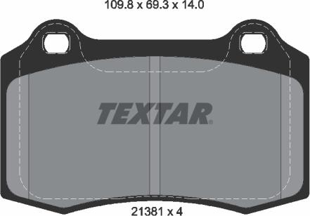 Textar 2138104 - Комплект спирачно феродо, дискови спирачки vvparts.bg