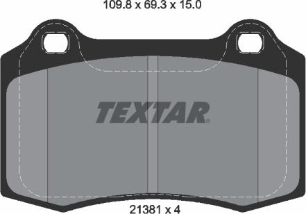 Textar 2138102 - Комплект спирачно феродо, дискови спирачки vvparts.bg