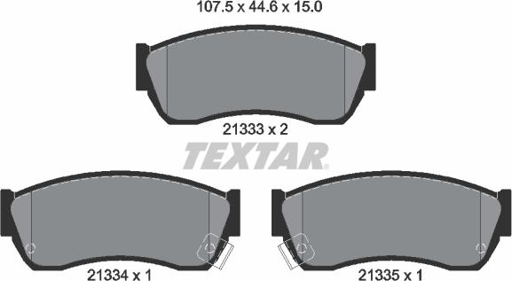Textar 2133301 - Комплект спирачно феродо, дискови спирачки vvparts.bg