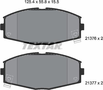 Textar 2137601 - Комплект спирачно феродо, дискови спирачки vvparts.bg