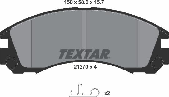 Textar 2137001 - Комплект спирачно феродо, дискови спирачки vvparts.bg