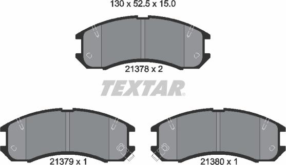 Textar 2137801 - Комплект спирачно феродо, дискови спирачки vvparts.bg