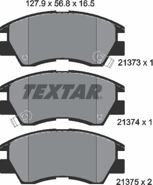 Textar 2137301 - Комплект спирачно феродо, дискови спирачки vvparts.bg