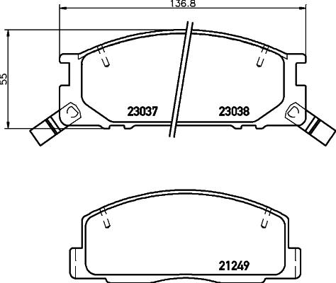 Textar 2124901 - Комплект спирачно феродо, дискови спирачки vvparts.bg