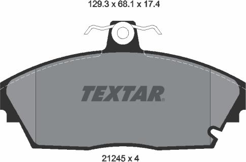 Textar 2124502 - Комплект спирачно феродо, дискови спирачки vvparts.bg