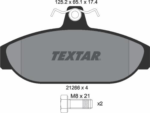 Textar 2126601 - Комплект спирачно феродо, дискови спирачки vvparts.bg