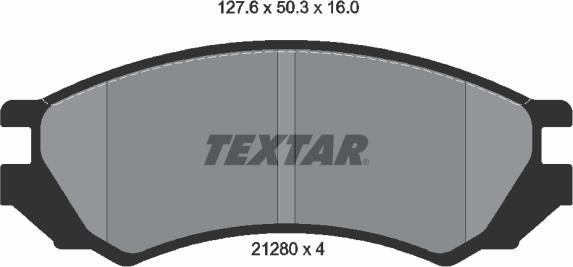 Textar 2128002 - Комплект спирачно феродо, дискови спирачки vvparts.bg