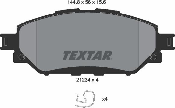 Textar 2123401 - Комплект спирачно феродо, дискови спирачки vvparts.bg