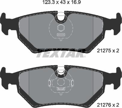 Textar 2127504 - Комплект спирачно феродо, дискови спирачки vvparts.bg