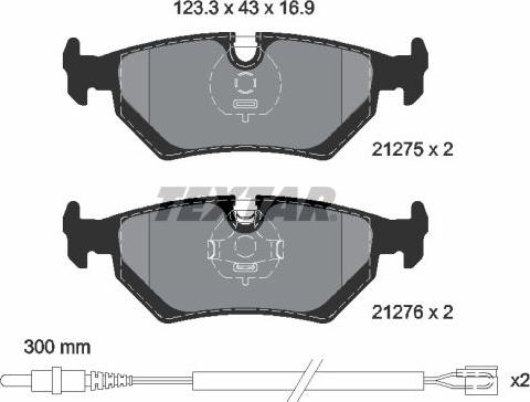 Textar 2127501 - Комплект спирачно феродо, дискови спирачки vvparts.bg