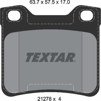 Textar 2127803 - Комплект спирачно феродо, дискови спирачки vvparts.bg