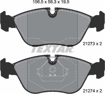 Textar 2127304 - Комплект спирачно феродо, дискови спирачки vvparts.bg