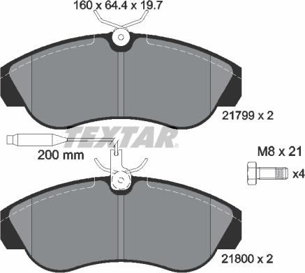 Textar 2179901 - Комплект спирачно феродо, дискови спирачки vvparts.bg