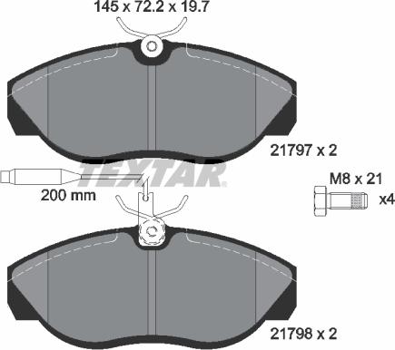 Textar 89011900 - Спирачен комплект, дискови спирачки vvparts.bg