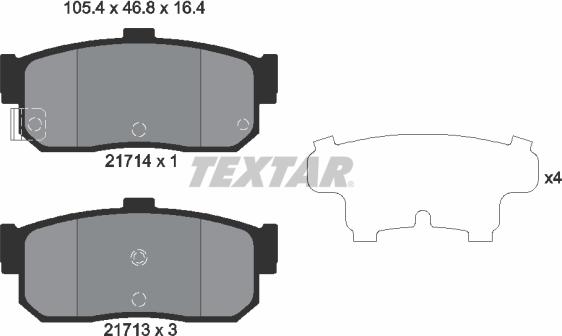 Textar 2171401 - Комплект спирачно феродо, дискови спирачки vvparts.bg