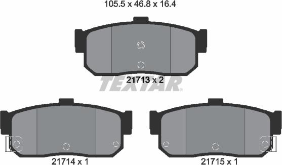 Textar 2171301 - Комплект спирачно феродо, дискови спирачки vvparts.bg