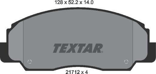 Textar 2171201 - Комплект спирачно феродо, дискови спирачки vvparts.bg