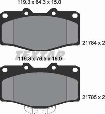 Textar 2178401 - Комплект спирачно феродо, дискови спирачки vvparts.bg