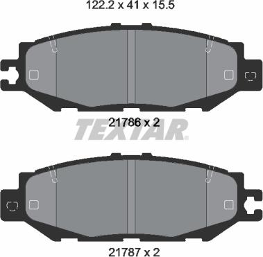 Textar 2178601 - Комплект спирачно феродо, дискови спирачки vvparts.bg