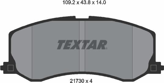 Textar 2173001 - Комплект спирачно феродо, дискови спирачки vvparts.bg
