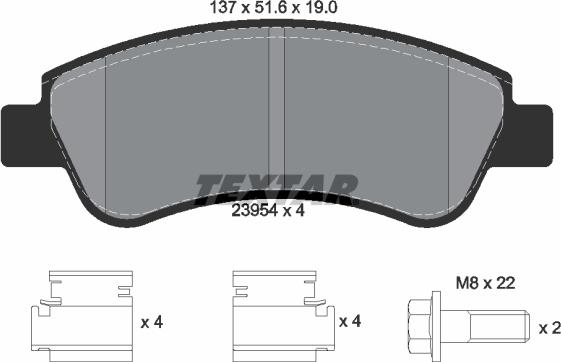 Textar 89008400 - Спирачен комплект, дискови спирачки vvparts.bg