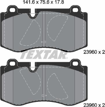 Textar 2396001 - Комплект спирачно феродо, дискови спирачки vvparts.bg