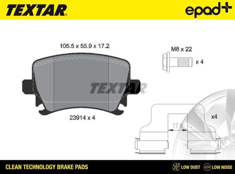 Textar 2391401CP - Комплект спирачно феродо, дискови спирачки vvparts.bg