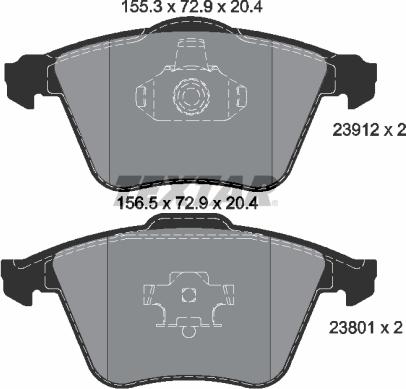 Textar 2391202 - Комплект спирачно феродо, дискови спирачки vvparts.bg