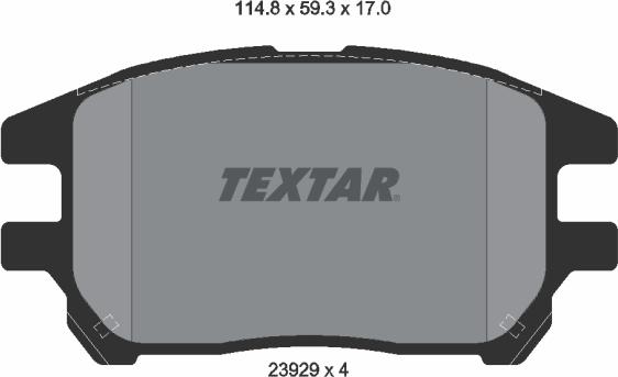 Textar 2392901 - Комплект спирачно феродо, дискови спирачки vvparts.bg