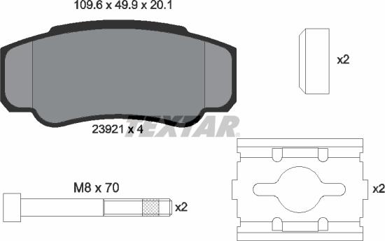 Textar 2392101 - Комплект спирачно феродо, дискови спирачки vvparts.bg