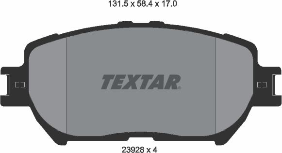 Textar 2392801 - Комплект спирачно феродо, дискови спирачки vvparts.bg