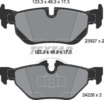 Textar 2392781 - Комплект спирачно феродо, дискови спирачки vvparts.bg